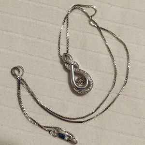 Kay Jewelers silver necklace, clear stones